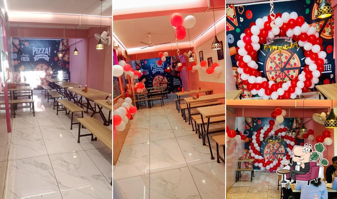 The interior of Pizza Hangout
