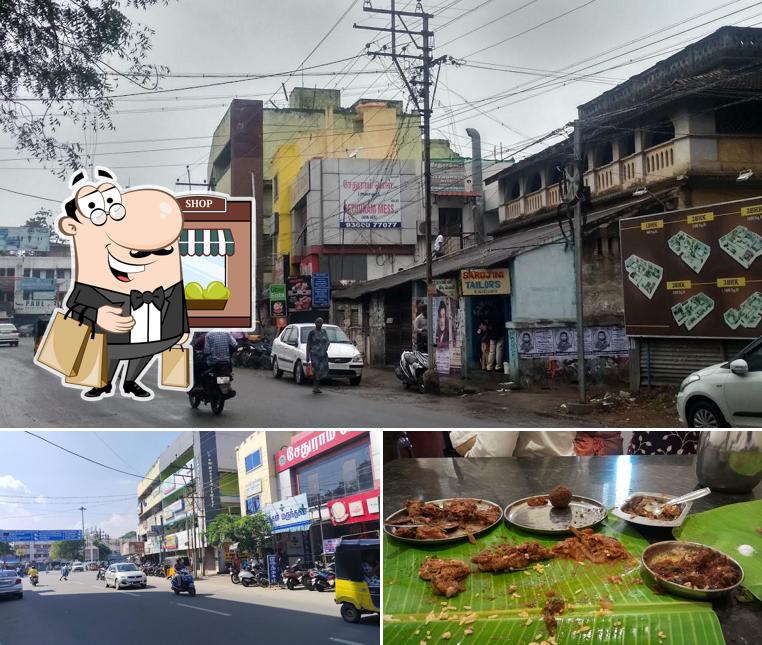 The photo of exterior and food at Sethuram Mess