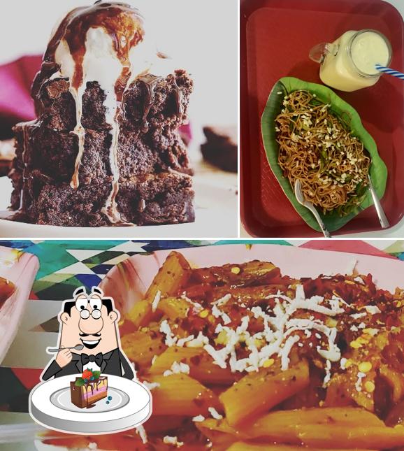 Chocolate cake at Adiyogi Cafe