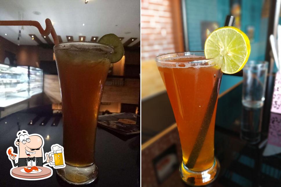 You can get a glass of light or dark beer