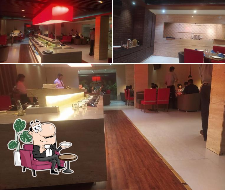 This is the picture depicting interior and beverage at Chef's Corner
