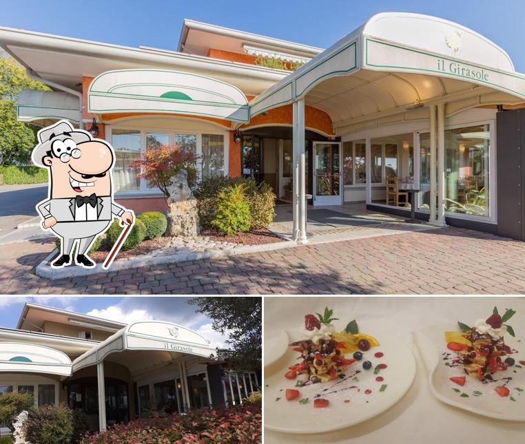 Tra le diverse cose da Ristorante Il Girasole si possono trovare la esterno e cibo