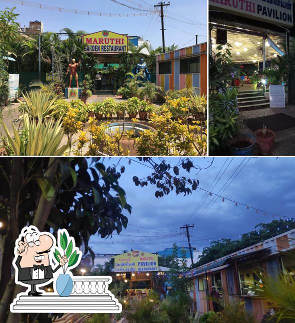 Enjoy the view at the outside area of Maruthi Restaurant - Non Veg & Veg