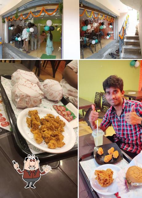 Check out the picture depicting food and interior at Celebration Time