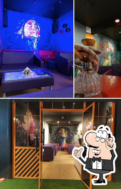 The interior of Deja brew cafe and restro