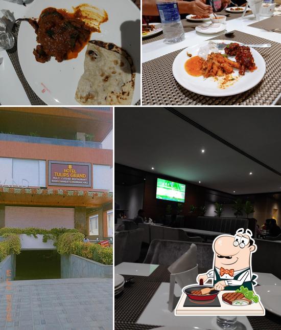 Get meat dishes at HOTEL TULIPS GRAND