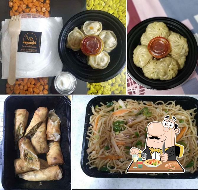 Dumplings and spring rolls at V R Foodiez