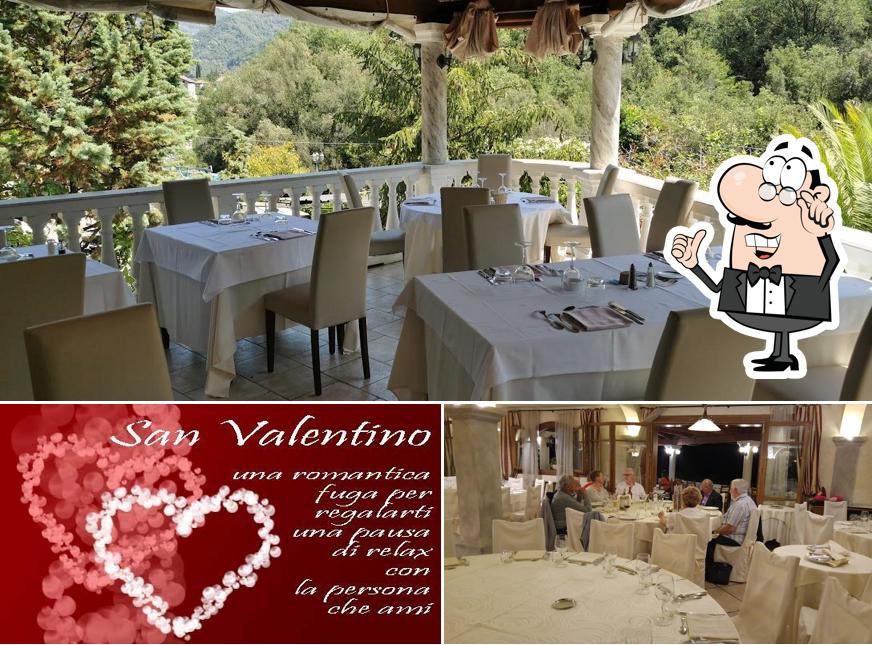 La interni e lavagna del ristorante