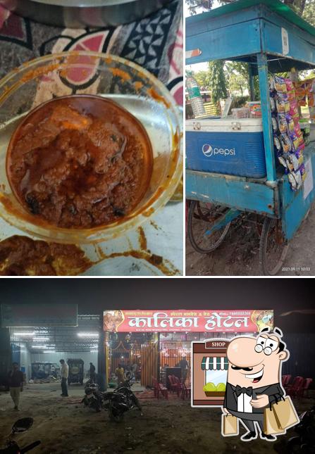This is the picture showing exterior and food at Kalika hotel