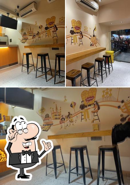 Take a seat at one of the tables at Bruffles