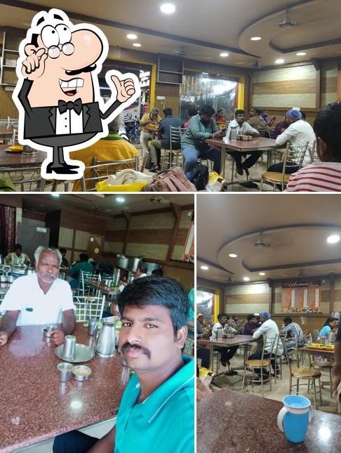 The interior of Archana Veg Restraunt