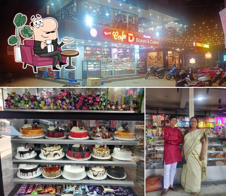 The interior of New Cafe d bakes & cakes kachery