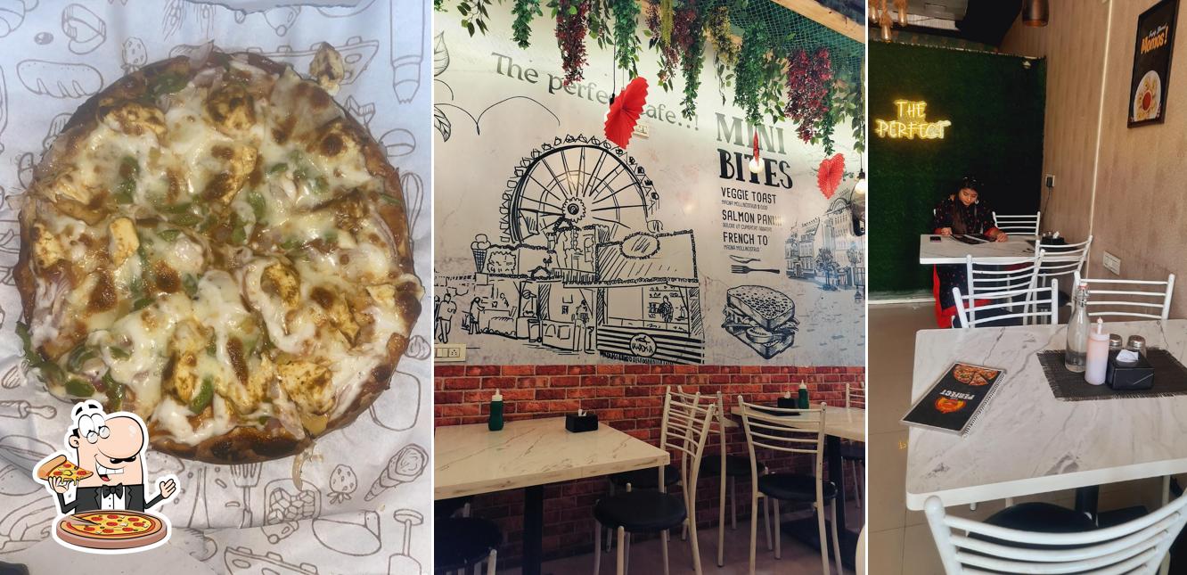 Pick pizza at The perfect Cafe