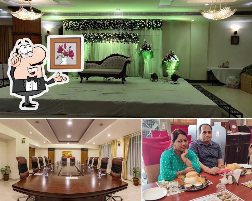 The interior of Hotel Saptagiri