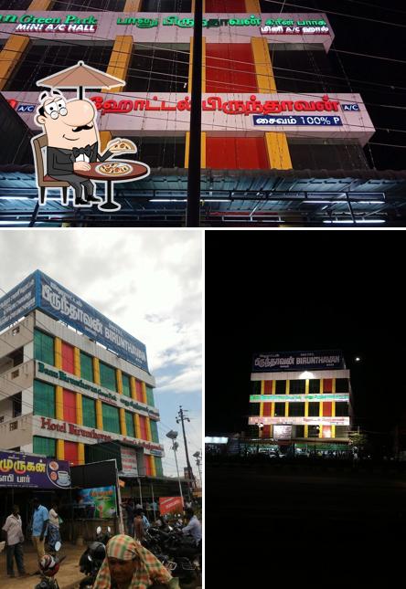 The exterior of Hotel Brindhavan