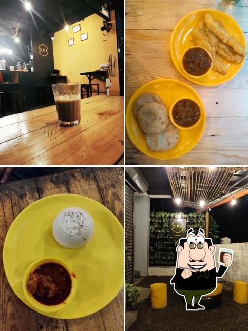 Enjoy a beverage at OPK Cafe