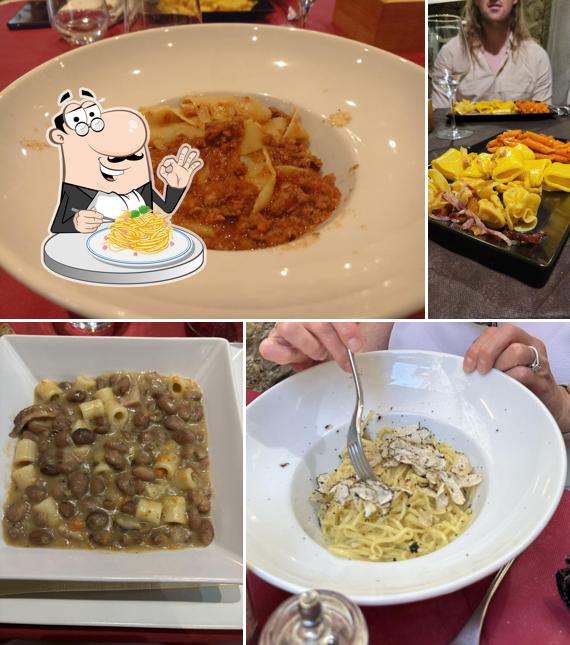 Spaghetti alla carbonara al Osteria Le Rughe di Cortona