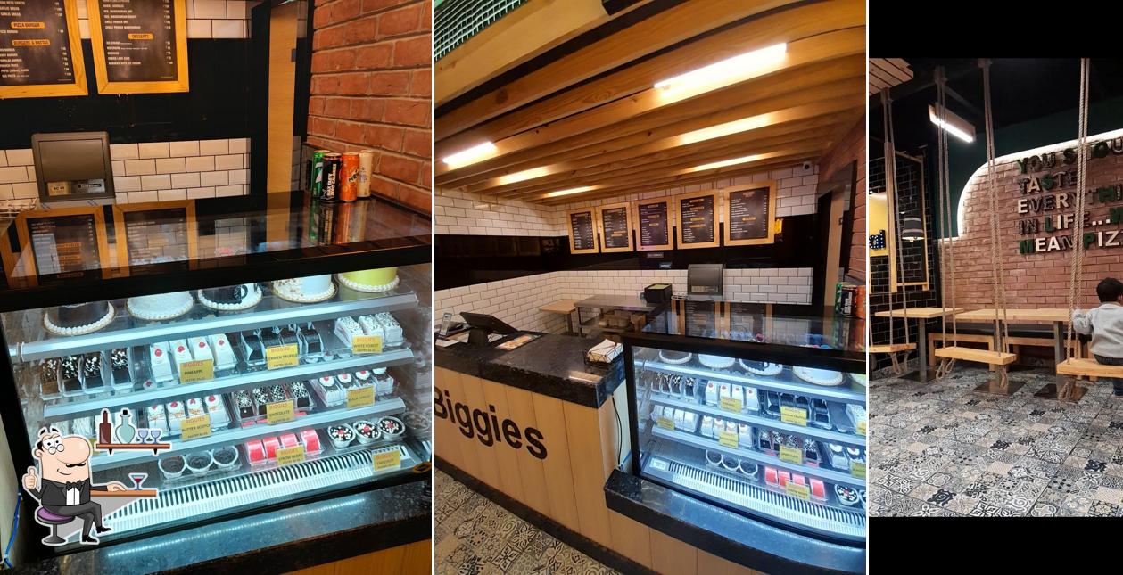 The interior of Biggies pizza Hapur