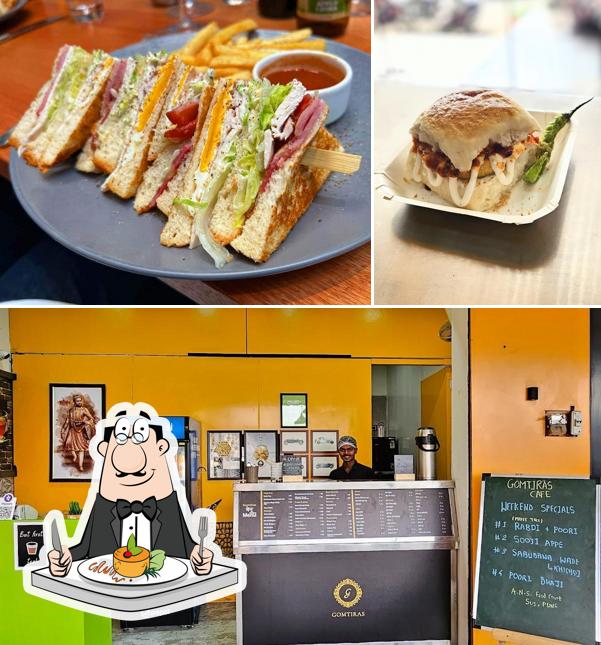 Among different things one can find food and interior at Gomtiras Cafe