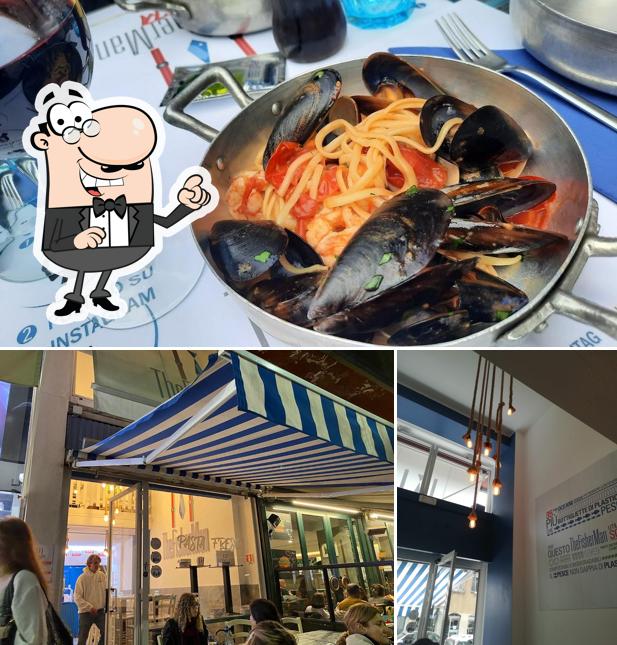 Questa è la immagine che raffigura la esterno e cibo di The FisherMan Pasta