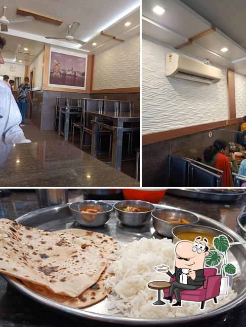 The photo of interior and food at Yash Dining Hall