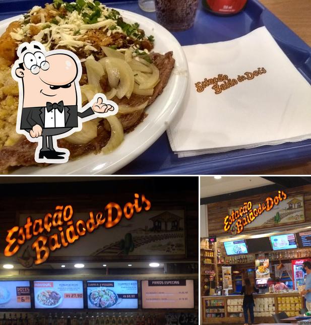 Esta é a ilustração mostrando interior e comida no Estação Baião de Dois