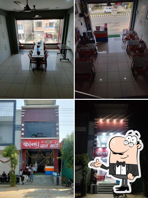 Among different things one can find interior and exterior at Kanha daal bati Restaurant
