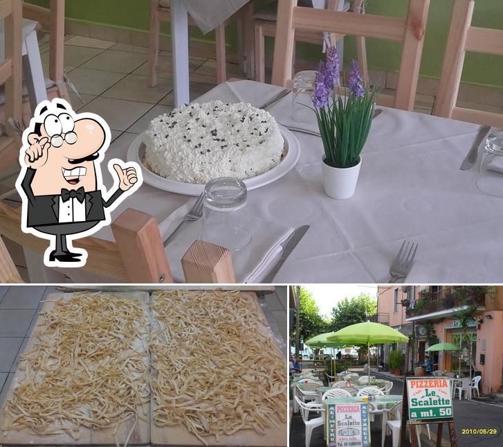 Dai un’occhiata alla foto che presenta la interni e cibo di Pizzeria Le Scalette