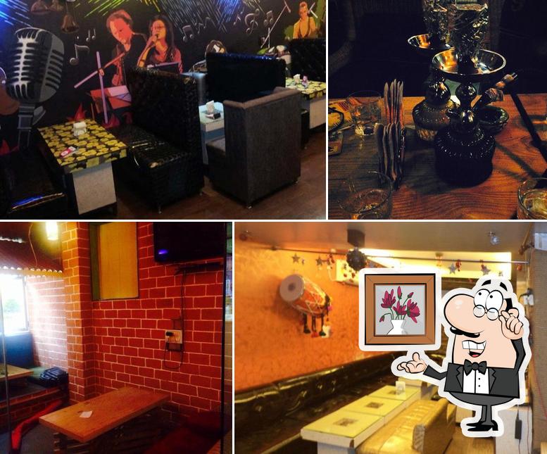 The interior of Flames restaurant