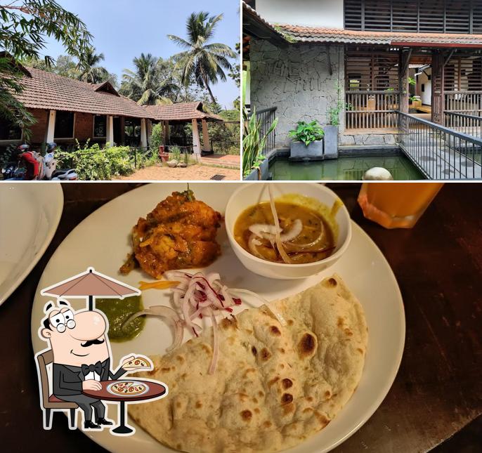The restaurant's exterior and food