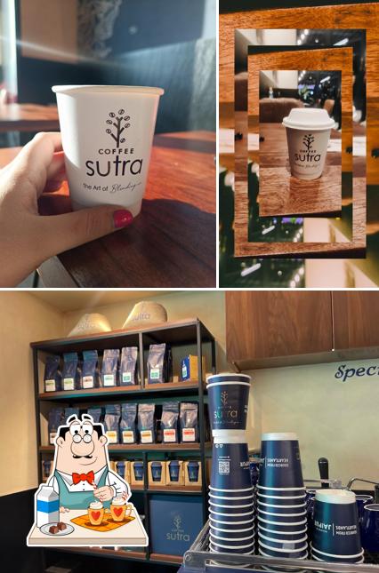 Enjoy a beverage at Coffee Sutra Vaishali