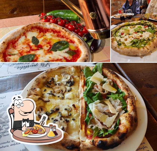 Escolha diferentes variedades de pizza