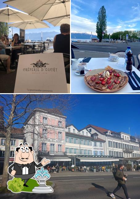 Goditi la vista dagli esterni di La Crêperie d'Ouchy