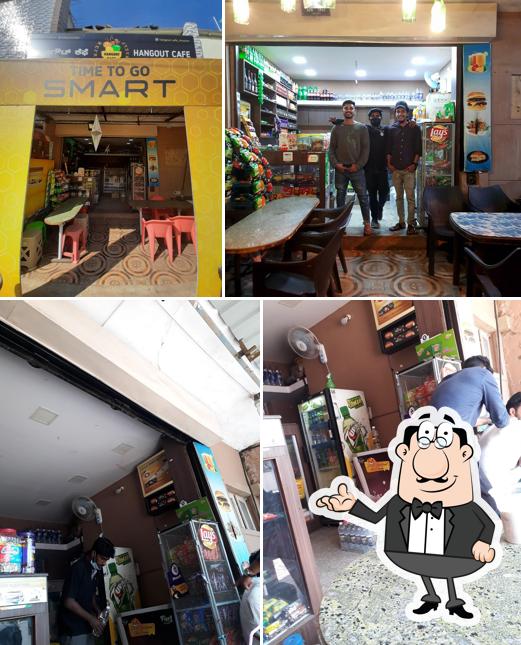 The interior of Hangout Cafe Mysore