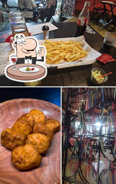 A ilustração do Larikão Hambúrguer artesanal’s comida e exterior