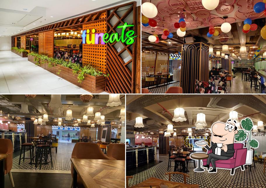 The interior of Funeats - Pure Veg Cafe & Restaurant Party Place