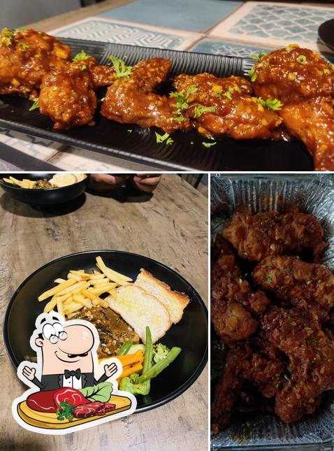 Order meat dishes at Gaia Cafe