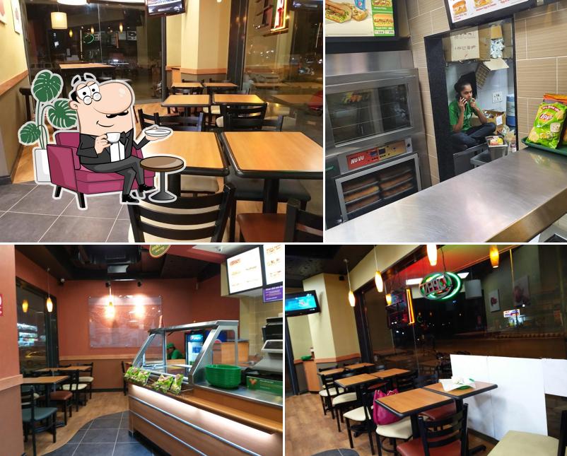 Take a seat at one of the tables at Subway Sevasi Road