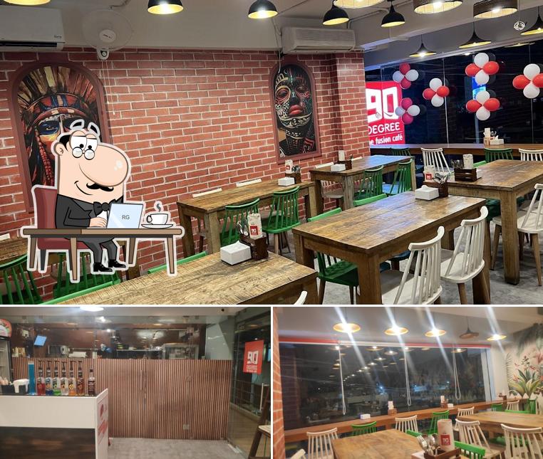 The interior of 90 Degree - The Fusion Cafe, Jamnagar
