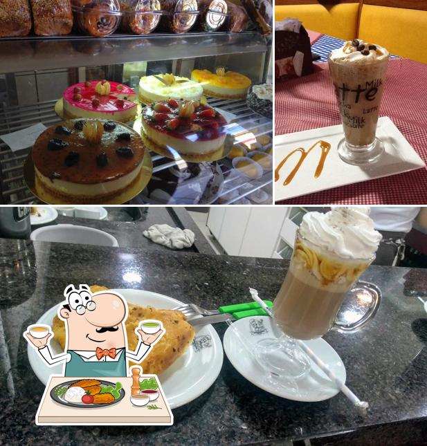 A imagem da comida e bebida a Panificadora Patrícia