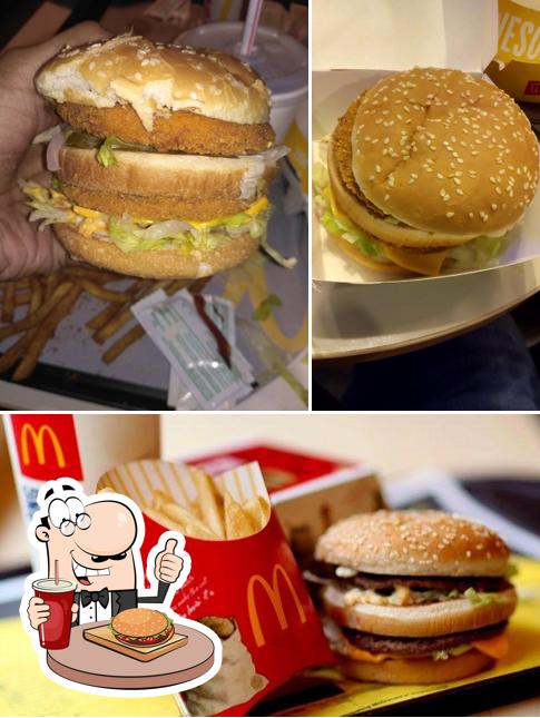 Order a burger at McDonald's