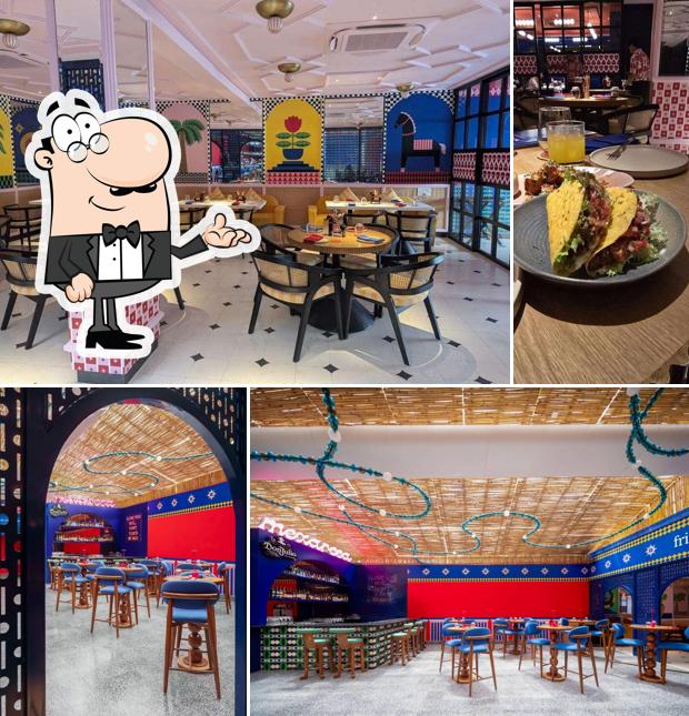 Take a seat at one of the tables at Mexarosa - Authentic Mexican Restaurant