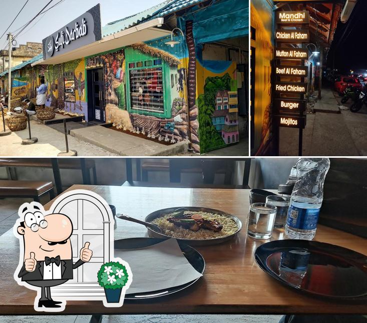 The restaurant's exterior and food