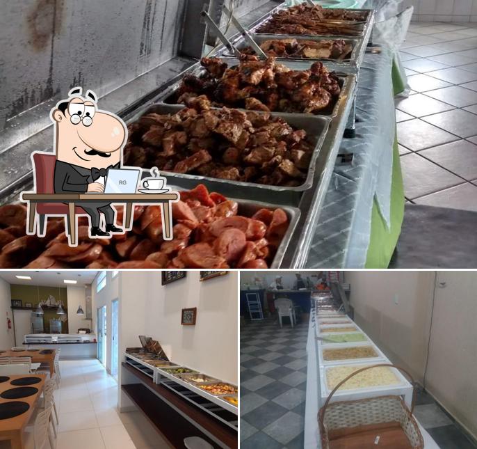 Dê uma olhada a imagem ilustrando interior e comida no Edson Churrasqueiro