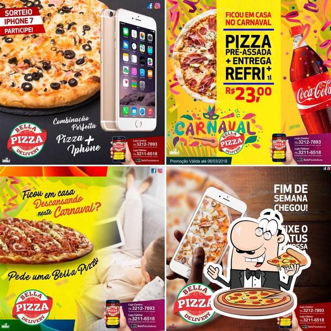 Experimente pizza no Bella Pizza Delivery
