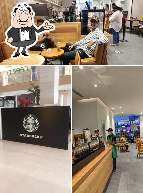 The interior of Starbucks