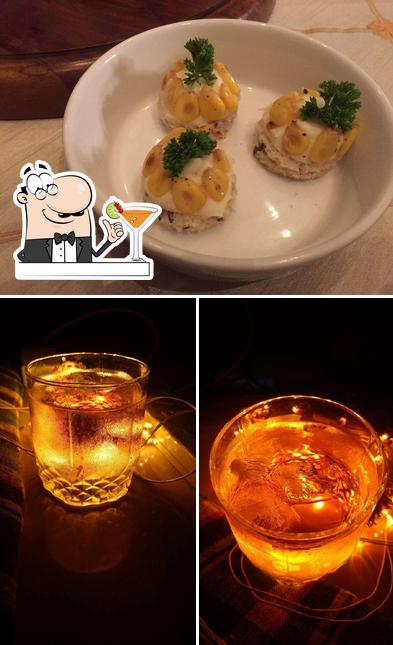 Take a look at the image depicting drink and food at Hookah Lounge