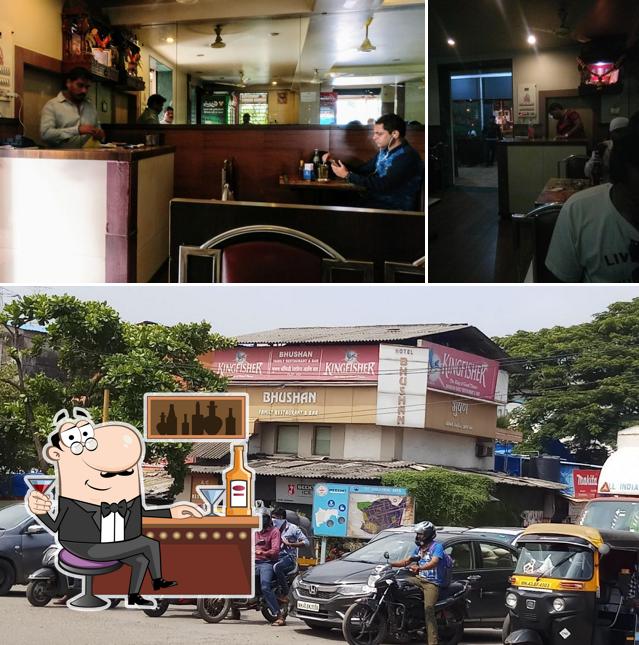 The picture of bar counter and exterior at Bhushan Family Restaurant & Bar