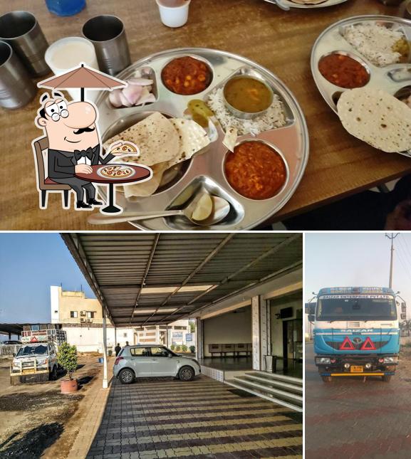 This is the image depicting exterior and food at Hotel Tiranga