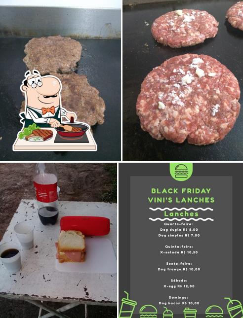 Escolha refeições de carne no Vini's Lanches